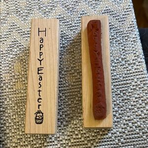 Wooden Happy Easter Stamp